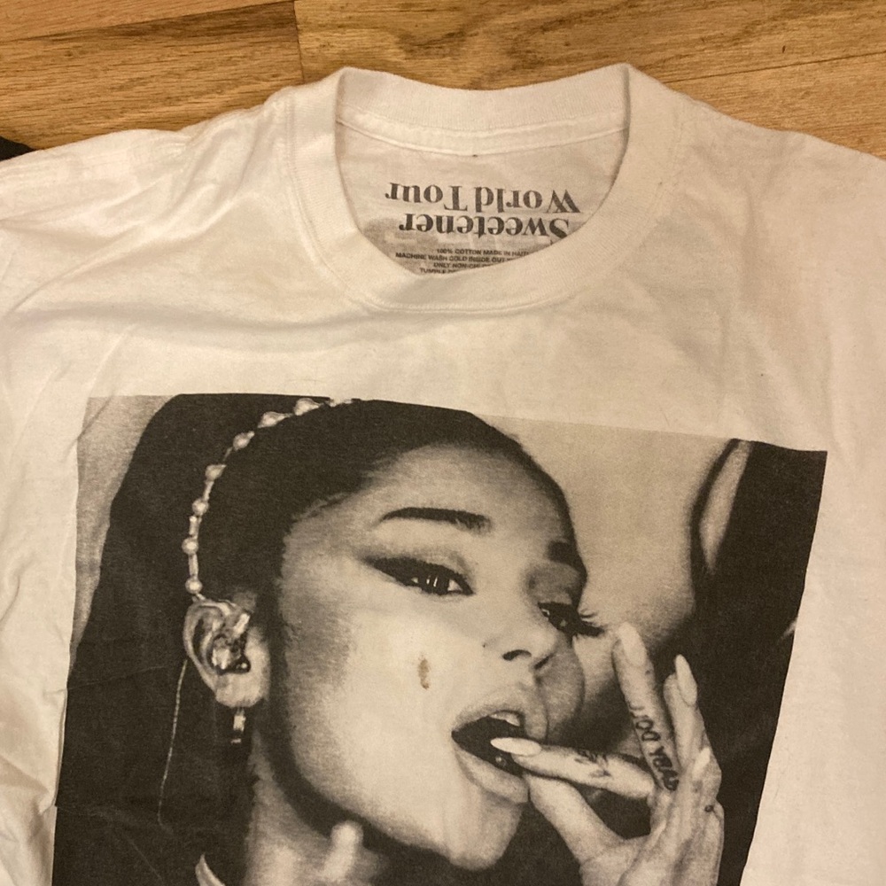 Ariana Grande Concert tour Graphic T-Shirt- Black and White